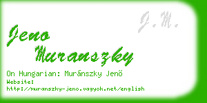 jeno muranszky business card